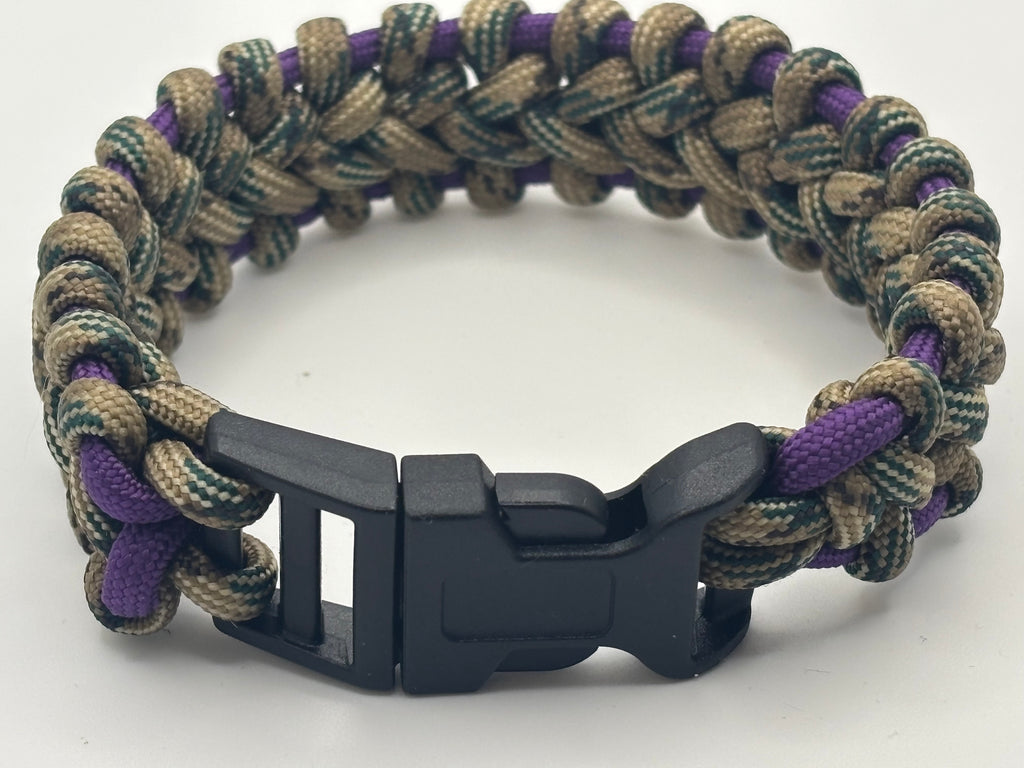 Handmade JCL Bar Paracord Bracelet – Purple & Tan image 1