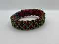 Stitched Cobra Knot Paracord Bracelet with Metal Clasp – Red & Ylw image 0