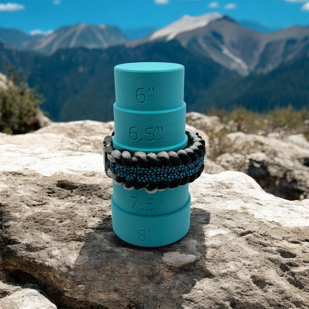 Handmade Sanctified Weave Paracord Bracelet with Metal Clasp – Blue & Gray image 3