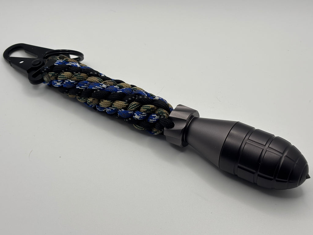 Handmade 6-Strand Cinn Weave Paracord Keychain with Waterproof Container image 2