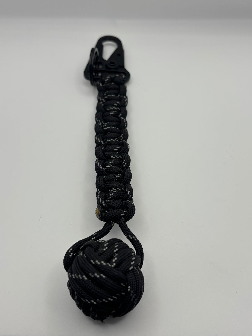 Handmade Monkey Fist Paracord Keychain (Black) image 1