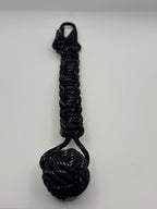 Handmade Monkey Fist Paracord Keychain (Black) image 1