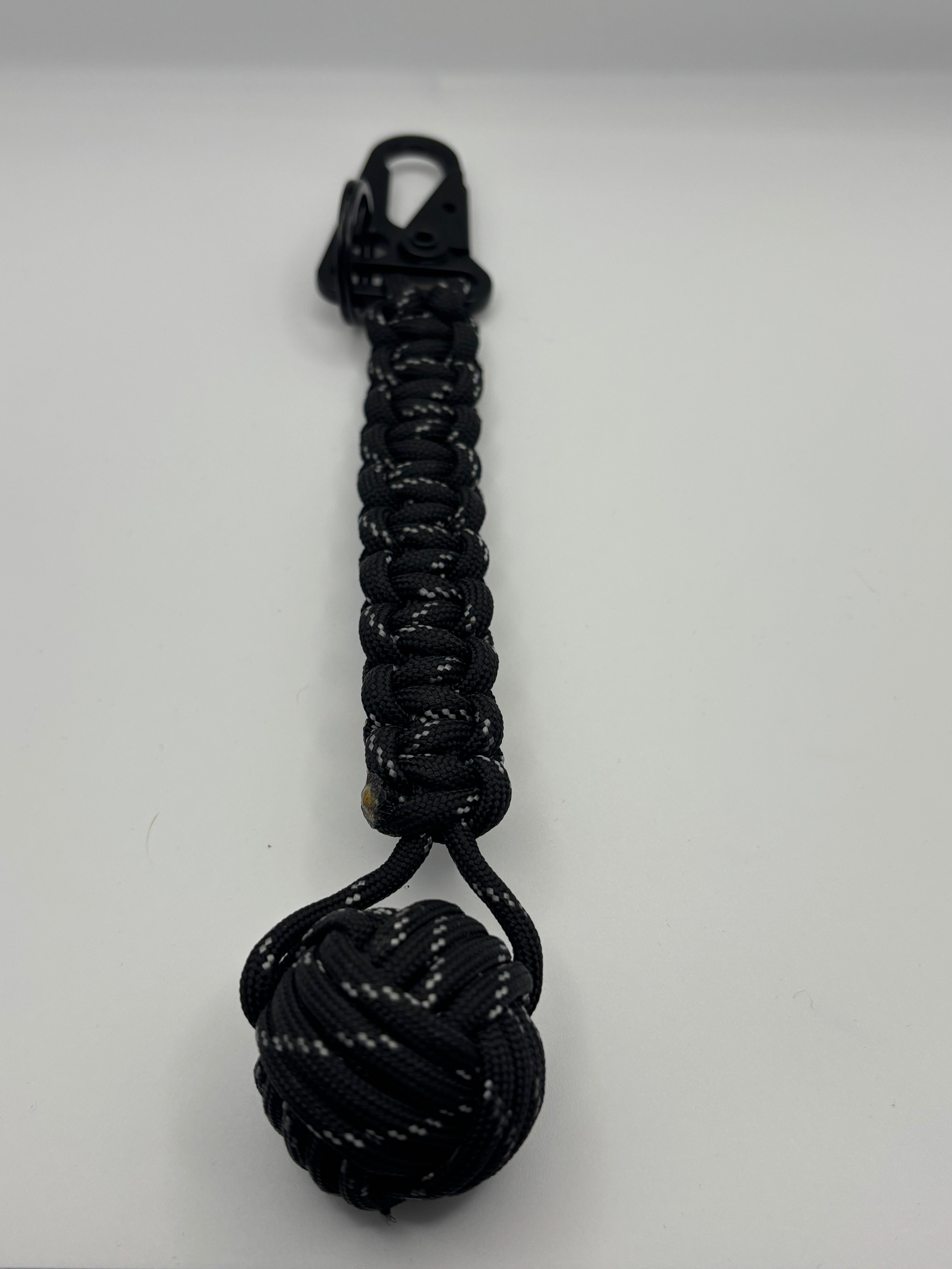 Handmade Monkey Fist Paracord Keychain (Black) image 1