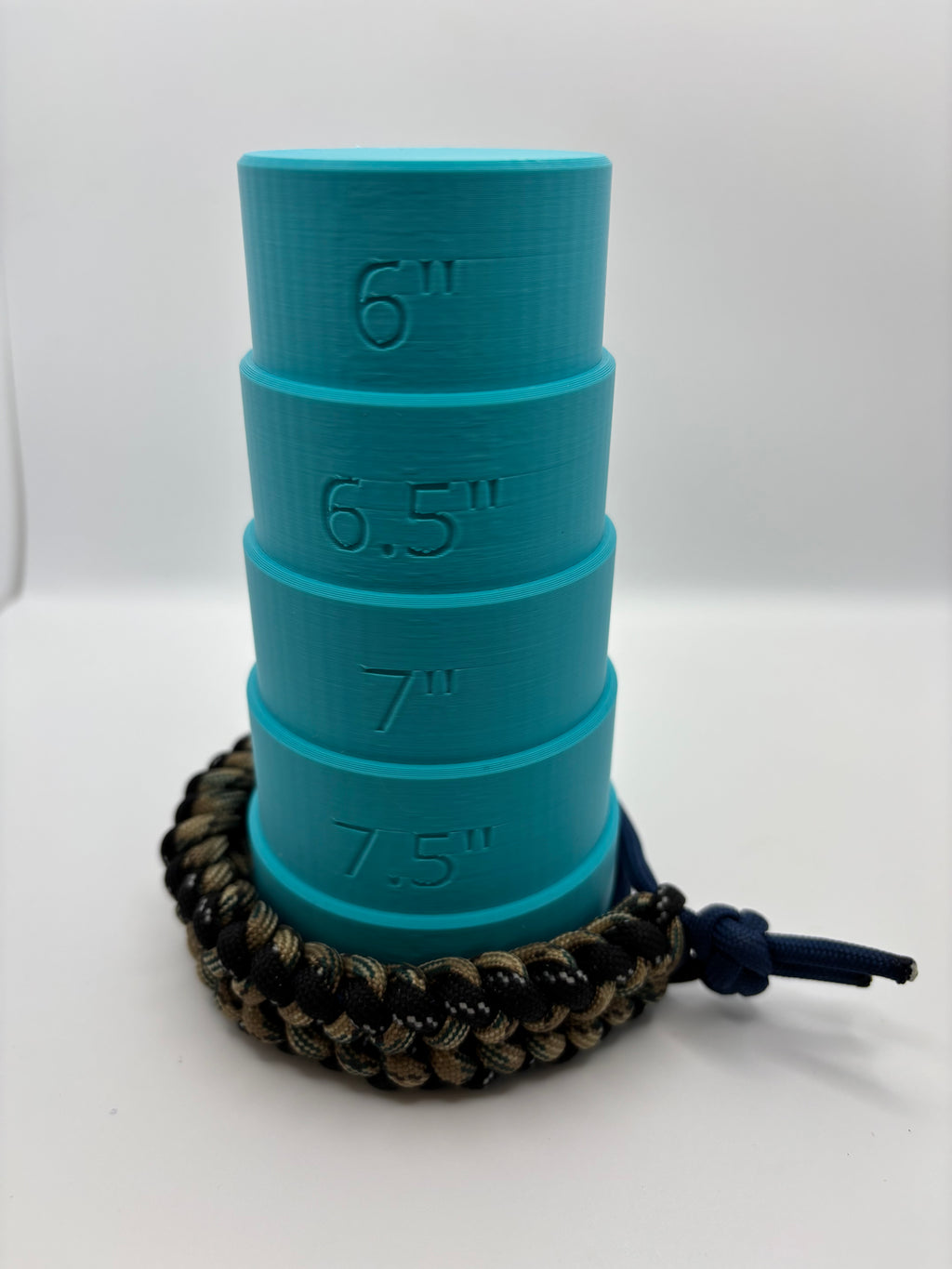 Handmade Grin of a Wolf Paracord Bracelet (Tan/Blue) image 4