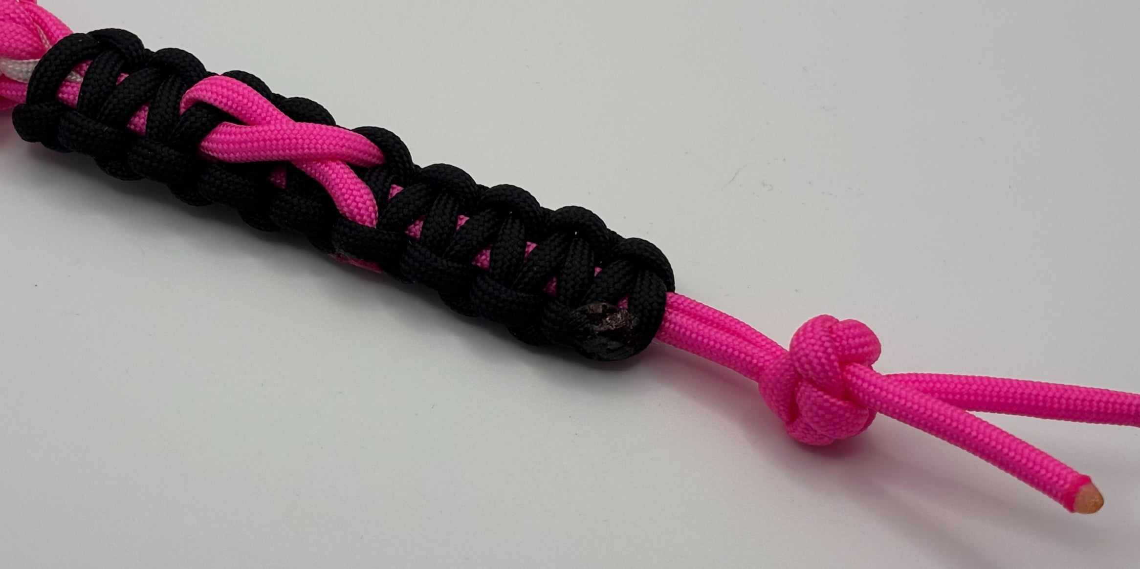 Handmade Pink Ribbon Flower Paracord Keychain image 4