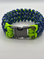 Traitor Knot Paracord Bracelet – Blue & Yellow with Metal Clasp image 3