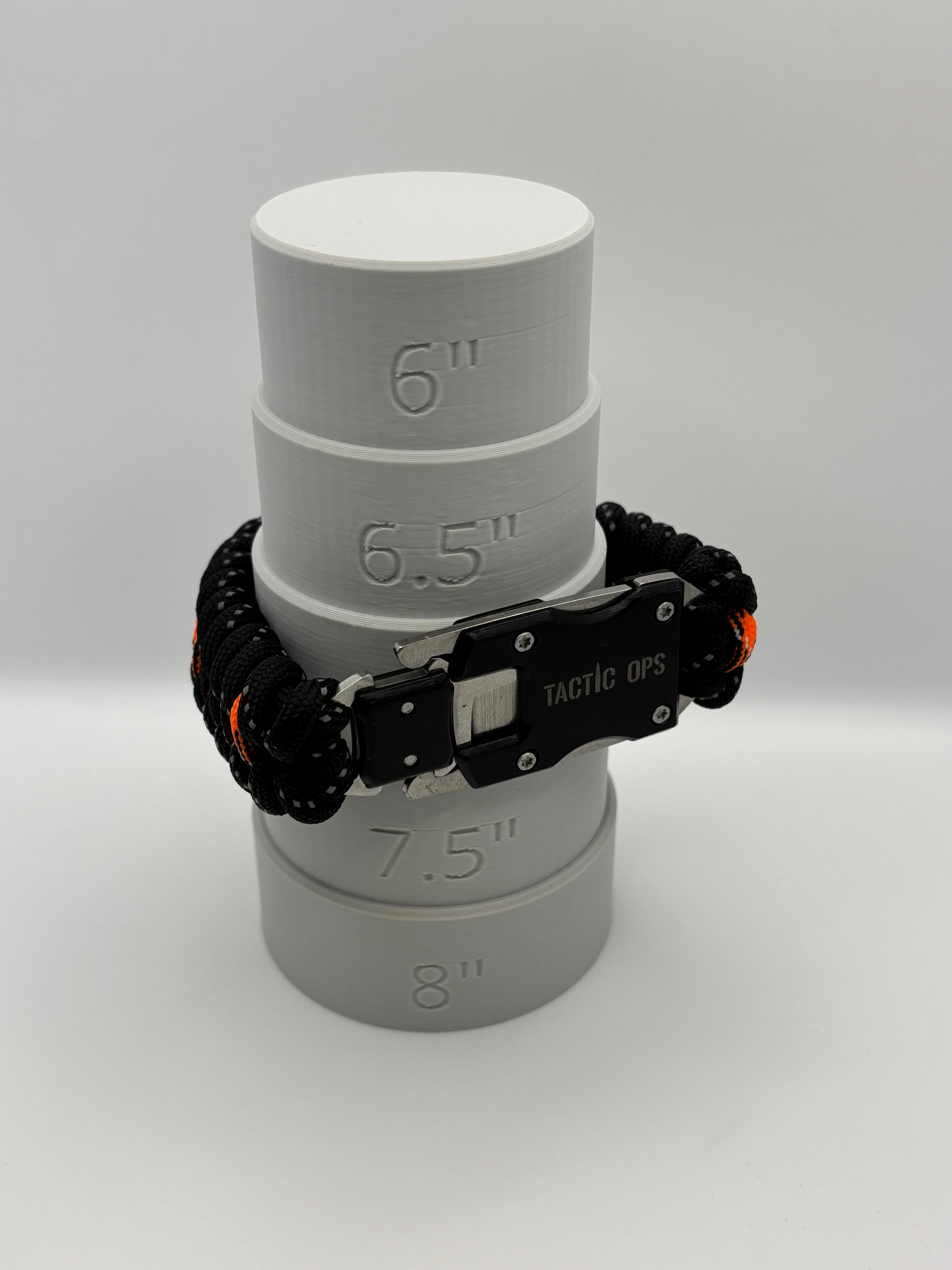 Dragon Tooth Weave Paracord Bracelet with Knife Clasp-Blk/Org image 4