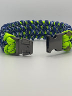 Traitor Knot Paracord Bracelet – Blue & Yellow with Metal Clasp image 4