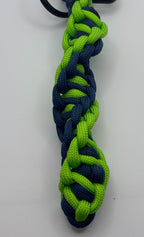 Handmade DNA Twist Paracord Keychain (Nvy/NeonGren) image 2