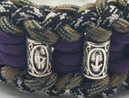 Chain Mail Paracord Bracelet with Viking Ruins Clasp – Purple & Desert image 4