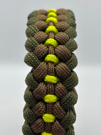 Stitched Sanctified Weave Paracord Bracelet – Brown & Yellow image 2