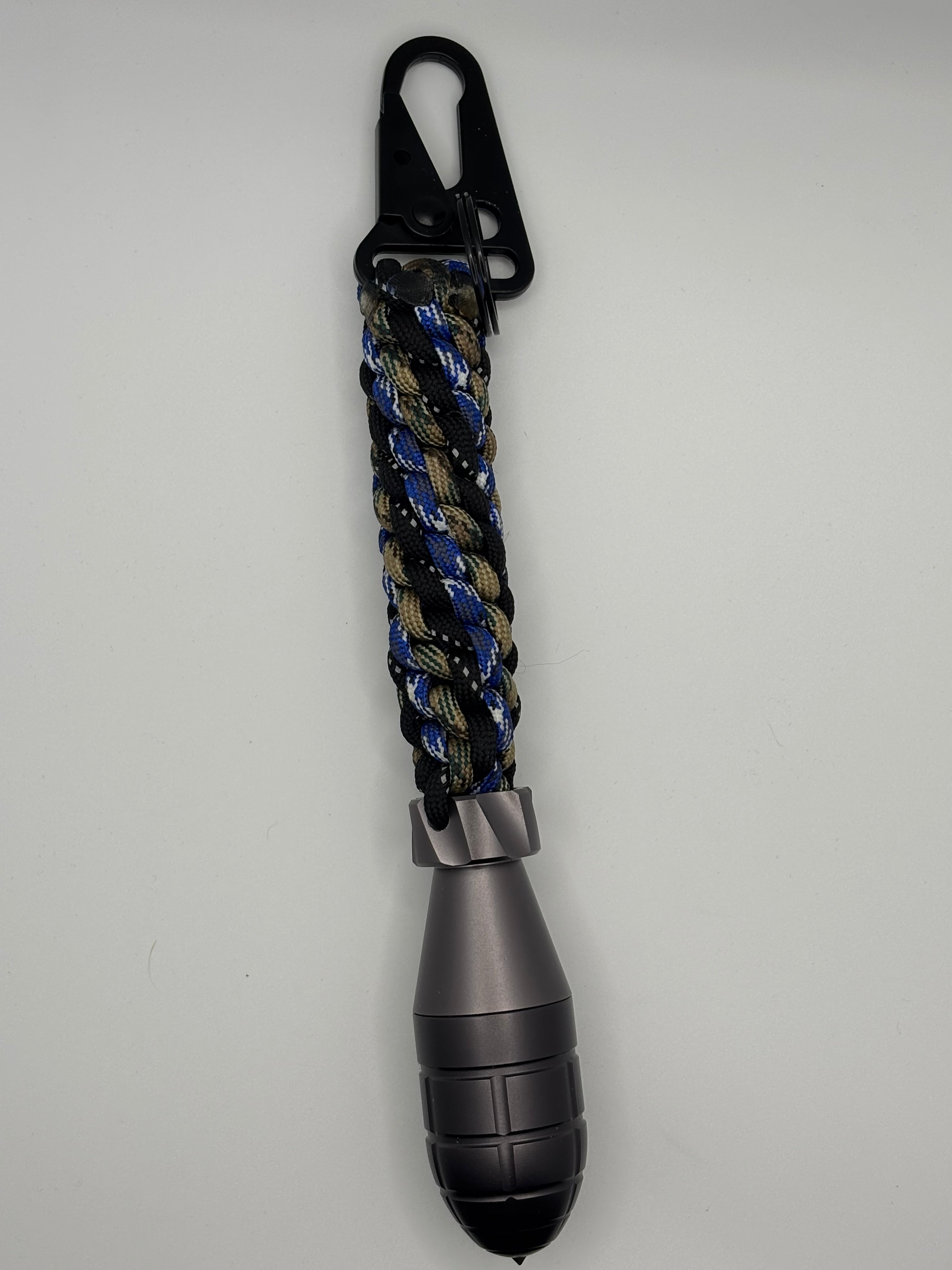 Handmade 6-Strand Cinn Weave Paracord Keychain with Waterproof Container image 1