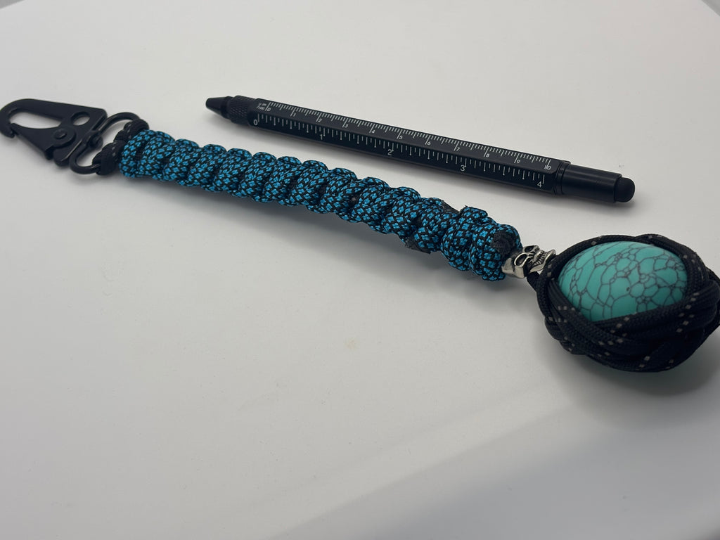 Handmade Turquoise Egg Celtic Slammer Paracord Keychain image 3