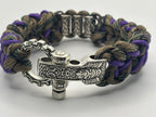 Handmade Shark Jaw Bones with Mountain Runes Paracord Bracelet image 1