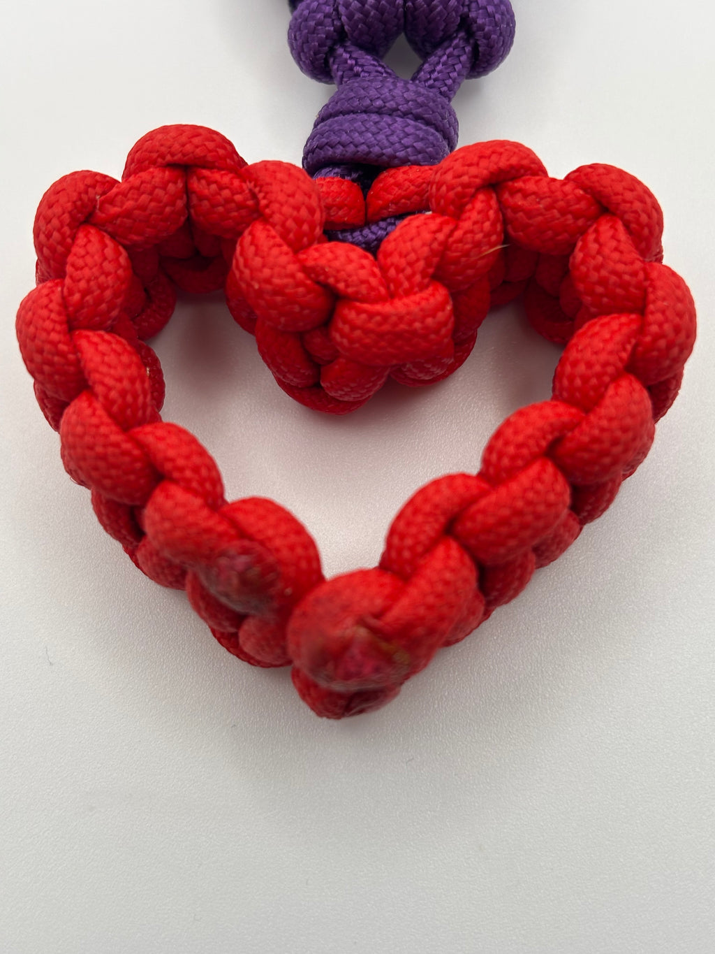 Handmade Cobra Weave Red Heart Paracord Keychain image 4