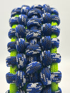 Traitor Knot Paracord Bracelet – Blue & Yellow with Metal Clasp image 5
