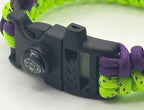 Handmade Paracord Mated Snake Bracelet (Purple/Neon Green) image 3