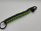 Handmade Square Knot Paracord Keychain (Prpl/NeonGrn) image 0