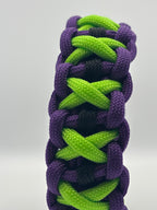 Handmade Crisscrossed Paracord Bracelet – Purple, Black & Neon Green image 4