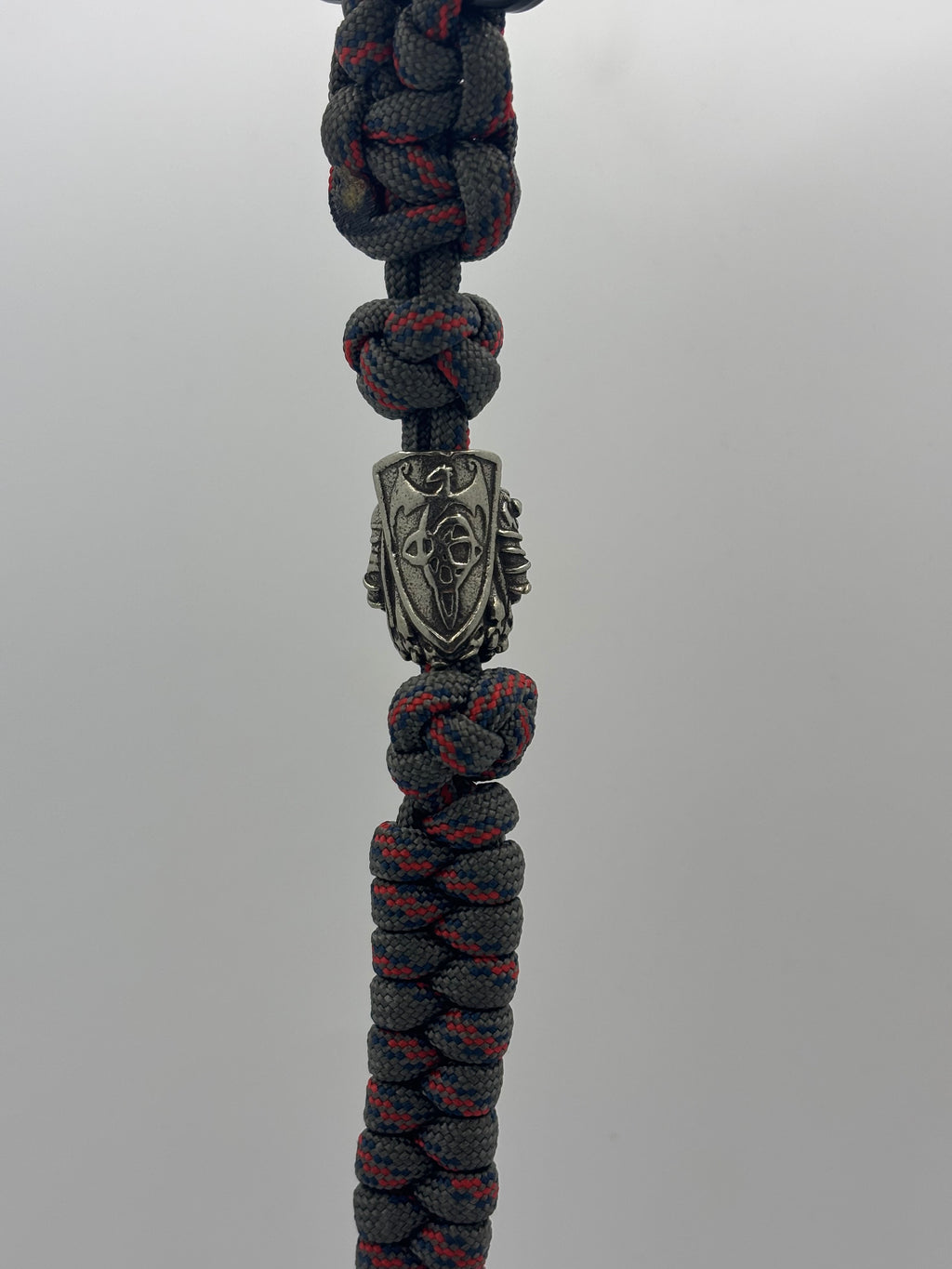 Rattle Snake Knot Paracord Keychain with Warrior Bead – Red image 1