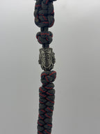 Rattle Snake Knot Paracord Keychain with Warrior Bead – Red image 1