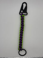 Handmade Square Knot Paracord Keychain (Prpl/NeonGrn) image 3