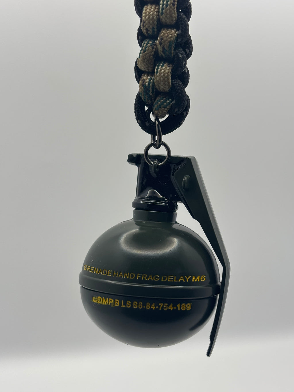 Handmade Square Knot Paracord Keychain with Grenade image 3
