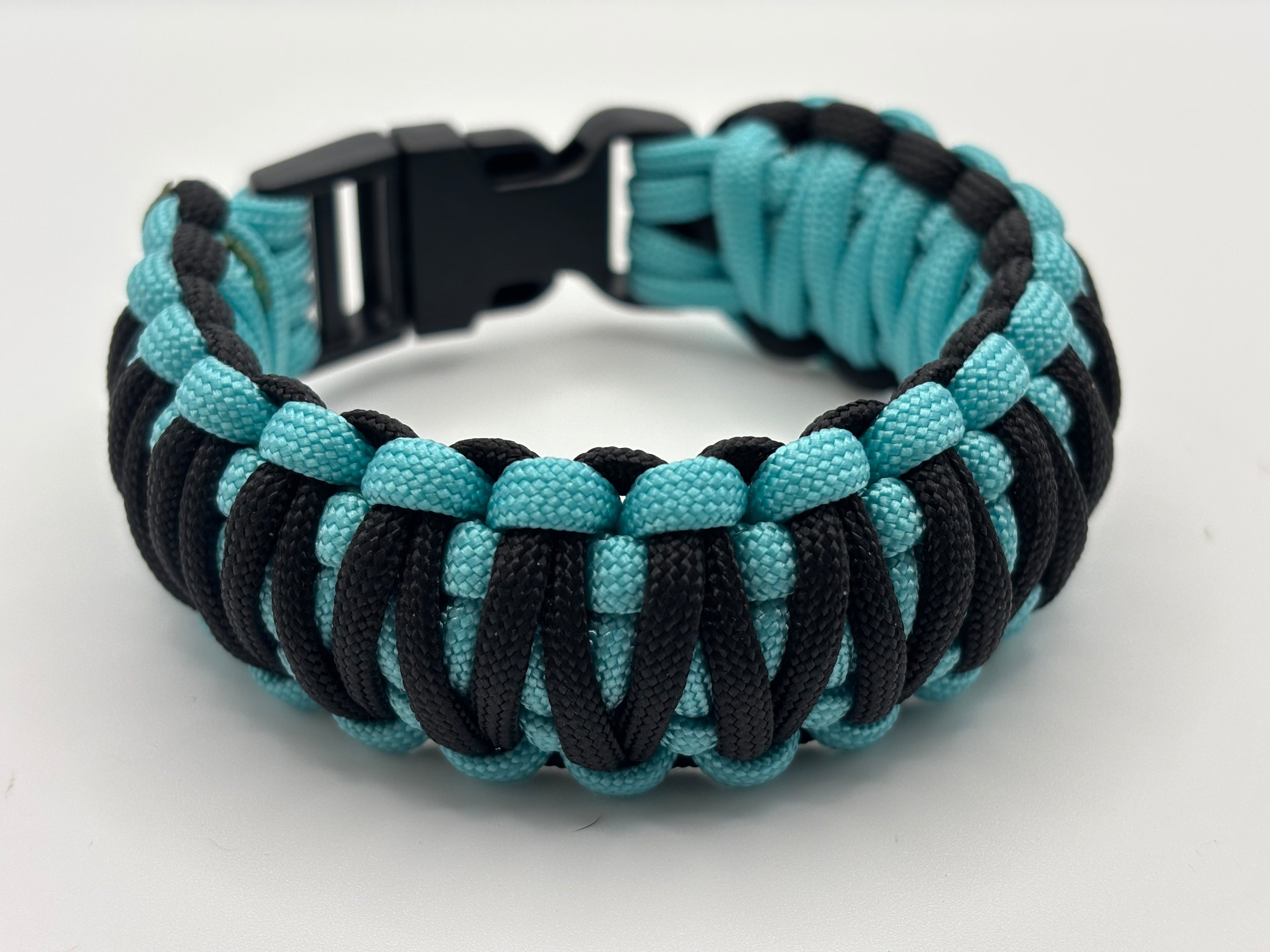 Handmade King Cobra Paracord Bracelet – Blue & Black image 0