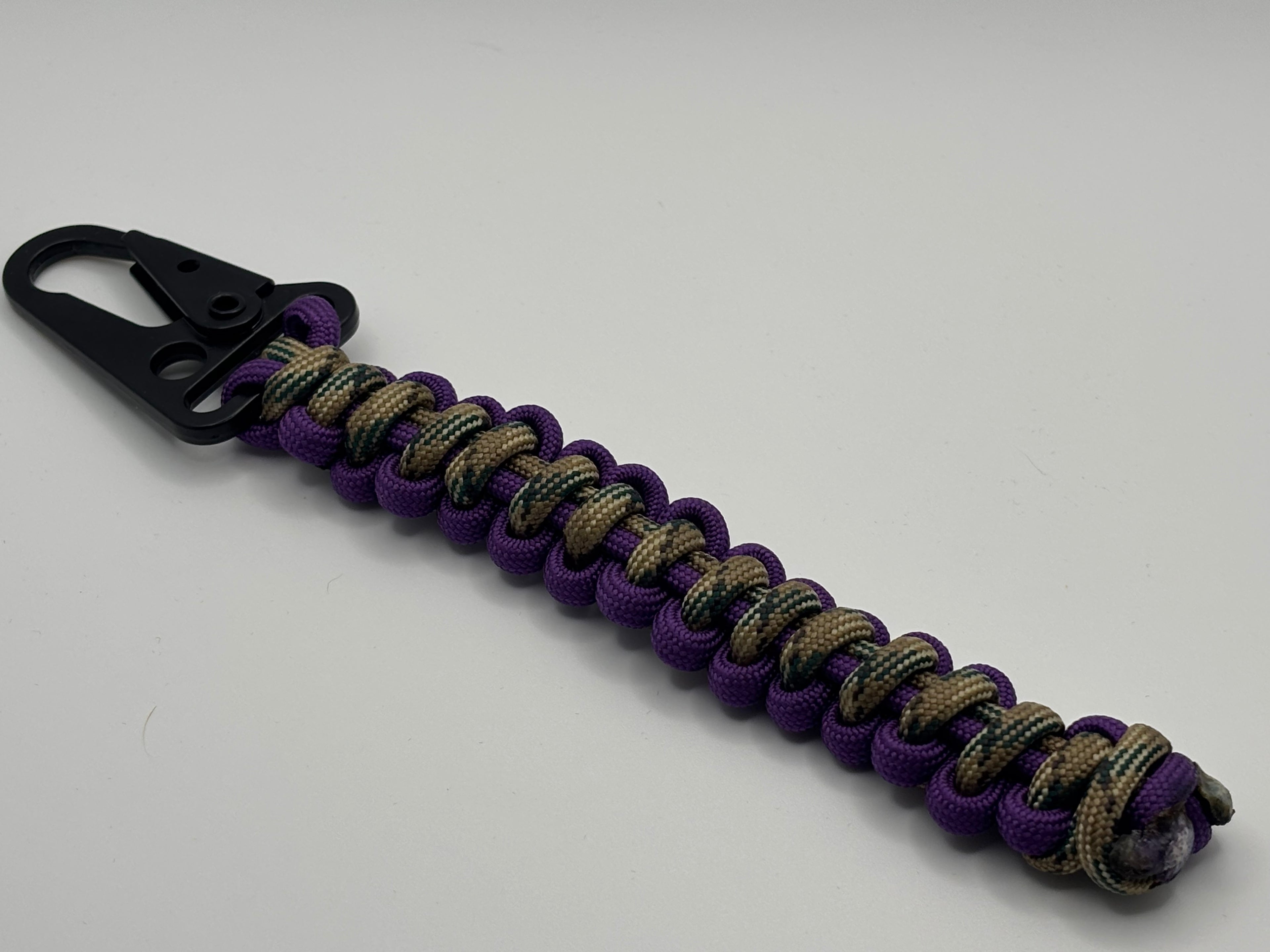 Handmade Bootlace Braid Paracord Keychain (Prpl/Tan) image 0