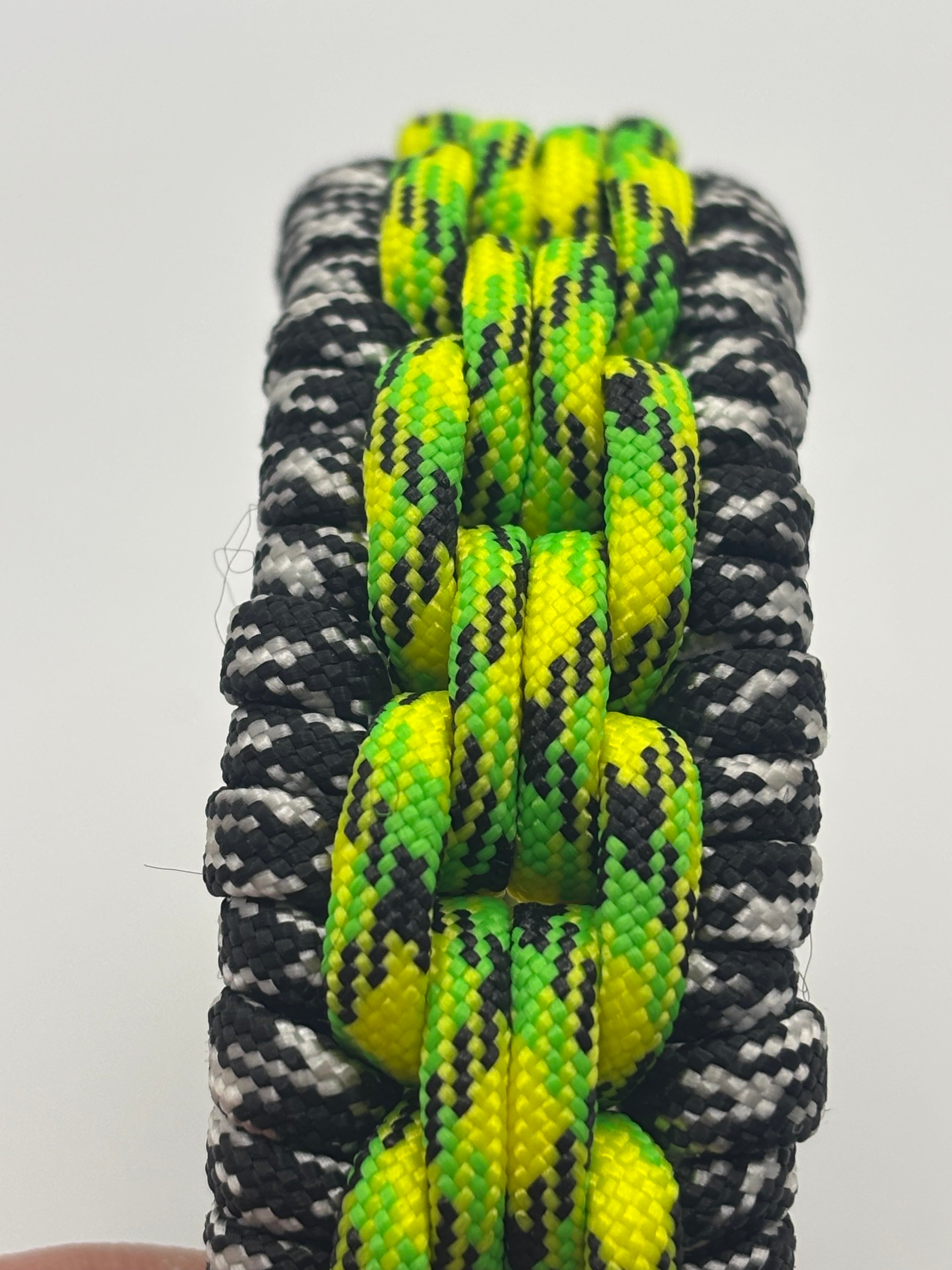 Handmade Chain Mate Paracord Bracelet (Grn/Blk/Stipe) image 3