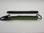 Handmade Square Knot Paracord Keychain (Prpl/NeonGrn) image 2