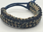Handmade Grin of a Wolf Paracord Bracelet (Tan/Blue) image 0