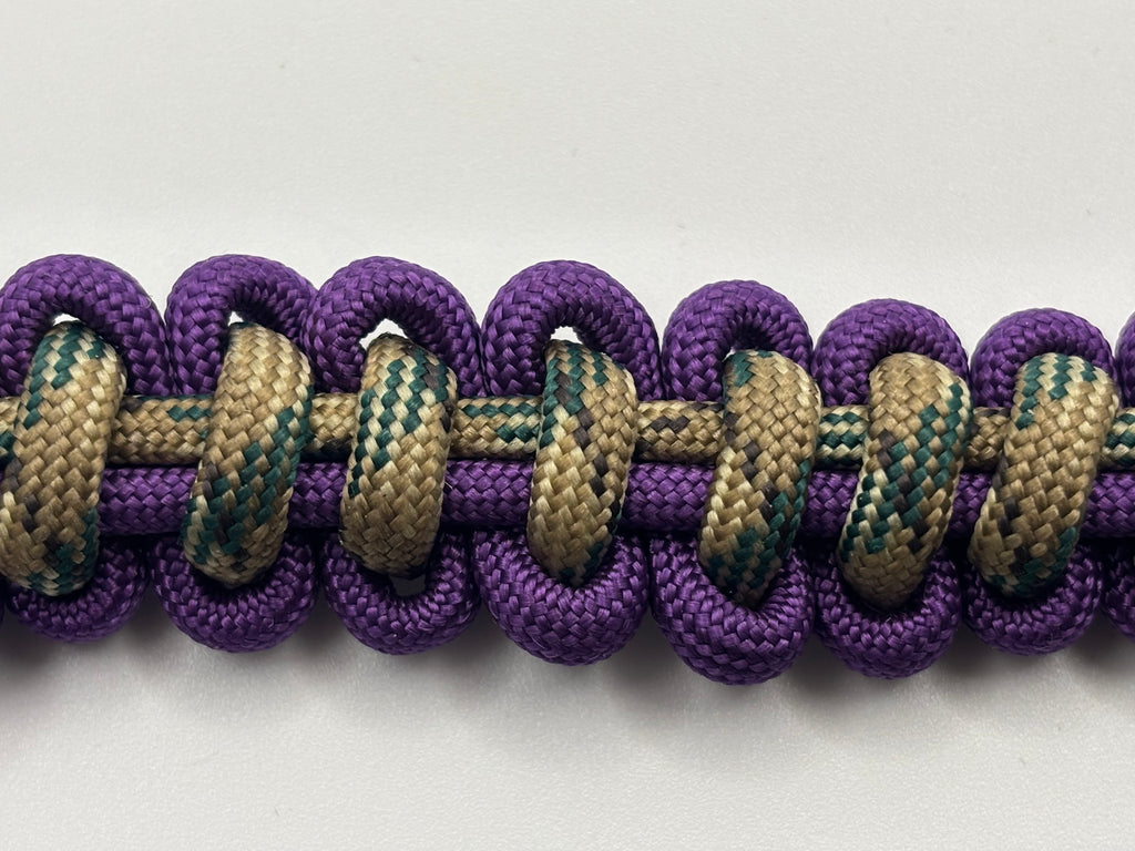 Handmade Bootlace Braid Paracord Keychain (Prpl/Tan) image 3