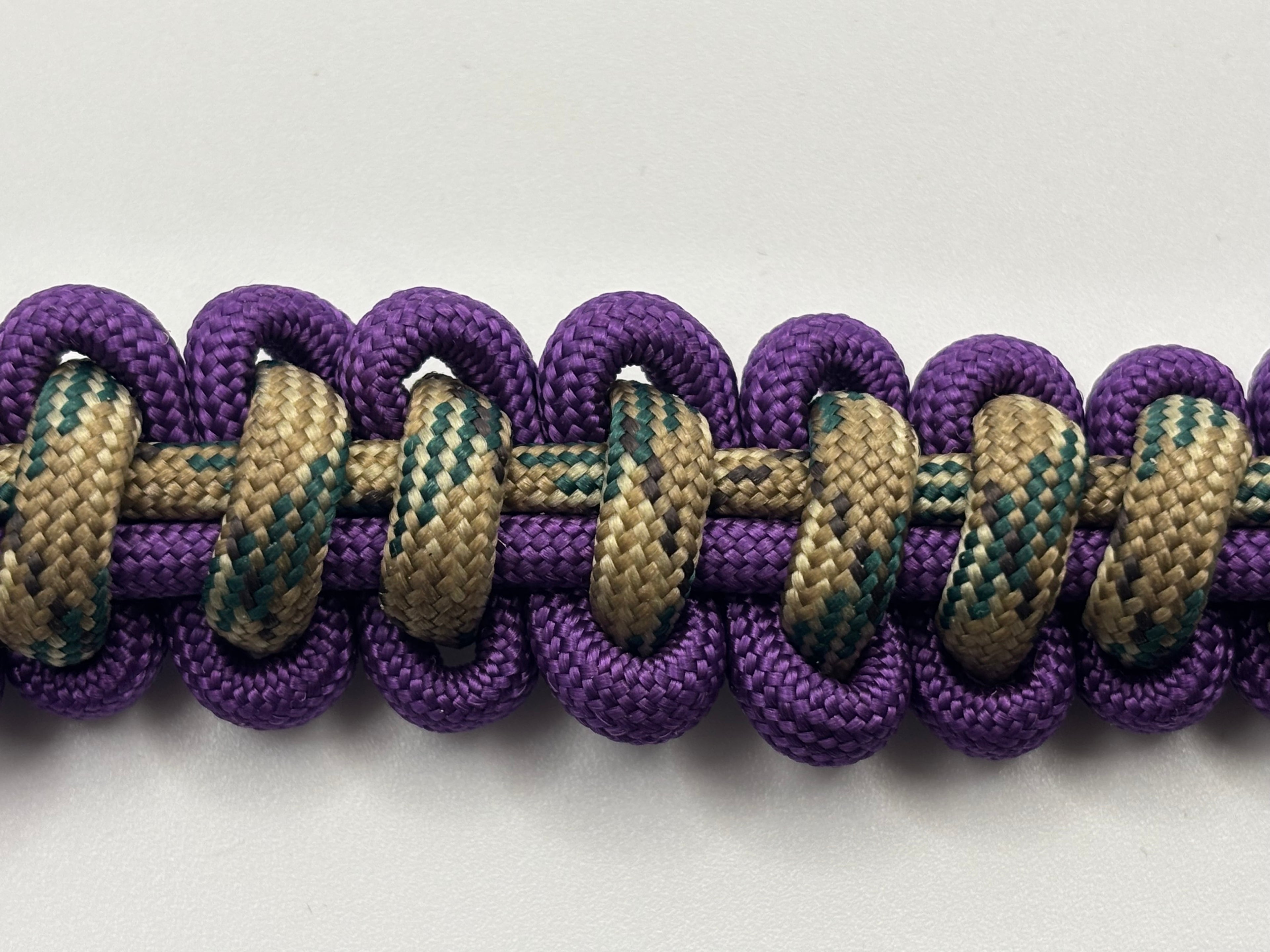 Handmade Bootlace Braid Paracord Keychain (Prpl/Tan) image 3