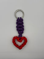 Handmade Cobra Weave Red Heart Paracord Keychain image 2