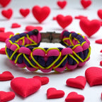 Stitched Cobra Knot Hearts Paracord Bracelet – Metal Clasp image 0
