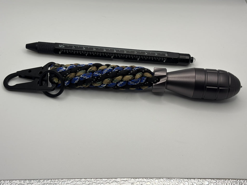 Handmade 6-Strand Cinn Weave Paracord Keychain with Waterproof Container image 4