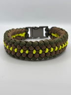 Stitched Sanctified Weave Paracord Bracelet – Brown & Yellow image 3