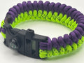 Handmade Paracord Mated Snake Bracelet (Purple/Neon Green) image 0