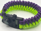 Handmade Paracord Mated Snake Bracelet (Purple/Neon Green) image 0