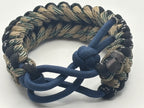 Handmade Grin of a Wolf Paracord Bracelet (Tan/Blue) image 1