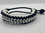 Handmade Grin of a Wolf Paracord Bracelet (Black/White) image 0