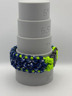 Traitor Knot Paracord Bracelet – Blue & Yellow with Metal Clasp image 2