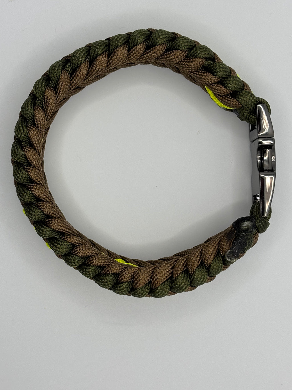 Stitched Sanctified Weave Paracord Bracelet – Brown & Yellow image 4