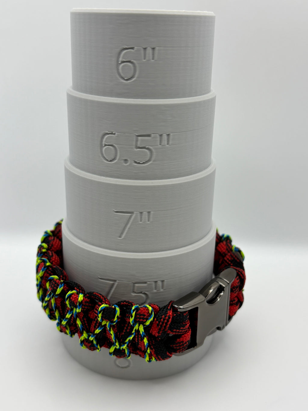 Stitched Cobra Knot Paracord Bracelet with Metal Clasp – Red & Ylw image 4