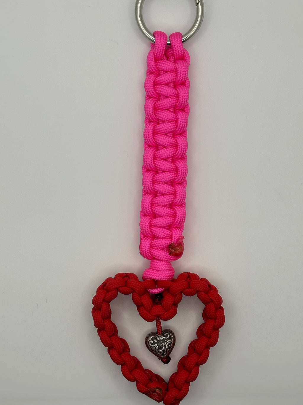 Handmade Red Heart Cobra Paracord Keychain image 3