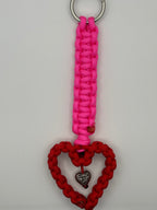 Handmade Red Heart Cobra Paracord Keychain image 3
