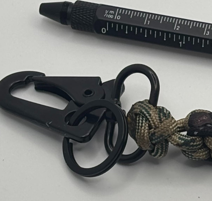 Handmade Square Knot Paracord Keychain with Grenade image 4