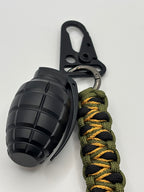 Stitched Snake Eye Keychain with Grenade-Style Pill Container image 0