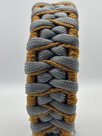Stitched Fishtail Belly Knot Paracord Bracelet – Grey & Gold image 2